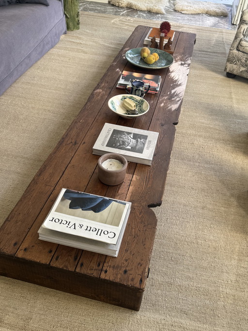 Exceptional 3m Industrial Low Table / Atelier Bench – Early 20th Century