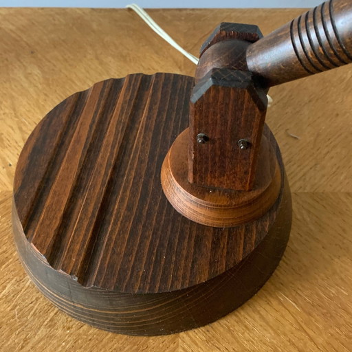 Articulated lamp in wood and vintage metal – leeslamp (photo 2 of 10)