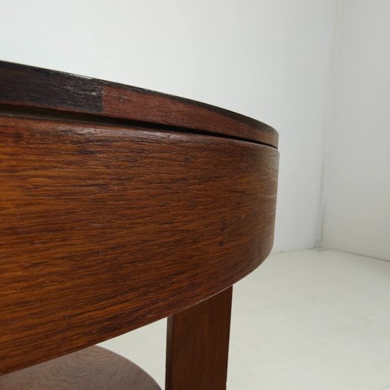 Amsterdamse School eikenhouten bijzettafel met vierkant motief, Nederland, circa 1925 – Wood (photo 8 of 8)