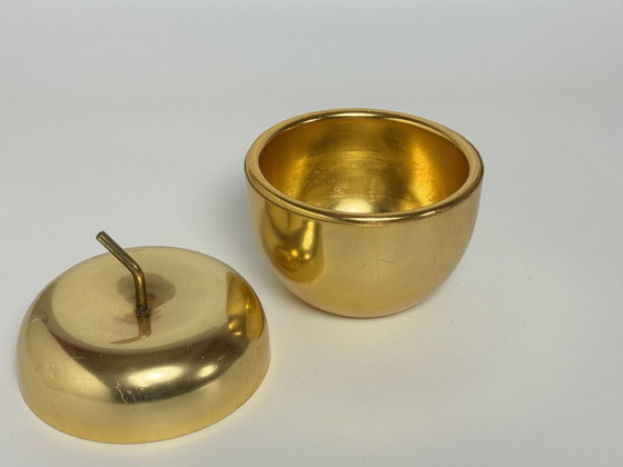 Image 1 of Authentic and Iconic Ettore Sottsass 'Mela' Ice Bucket in Gilded Aluminium and Brass for Rinnovel, Italy 1950s.