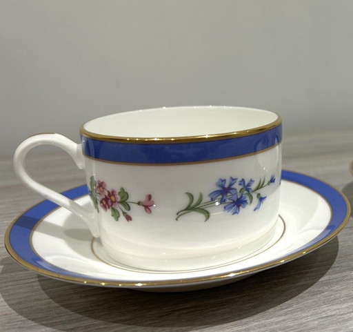 Vintage Tiffany & Co. "Tiffany Floral" Kop & Schotels – Set van 2 (1998)