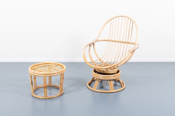 Image 1 of Fauteuil lounge vintage en bambou