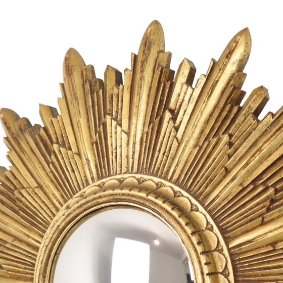 Bladgoud Zonnespiegel Sunburst Spiegel Hars 56cm – Plastic, Glass (photo 7 of 24)