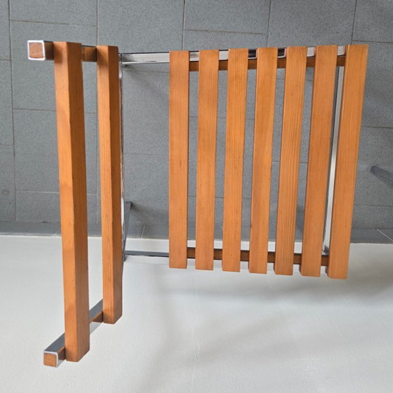 Image 1 of SUITE DE 4 CHAISES VINTAGE 1960 PIN & METAL CHROME 60S DLG CHARLOTTE PERRIAND