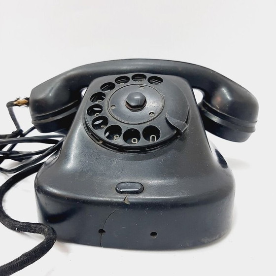 Image 1 of Telefono a disco vintage in bachelite anni '60, nero