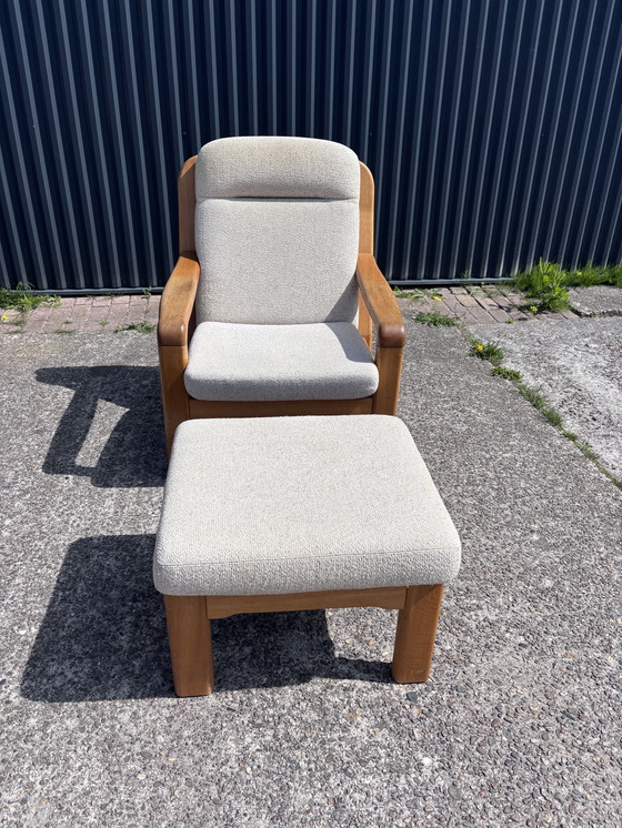 Image 1 of Vintage eiken dyrlund design easy chair met poef