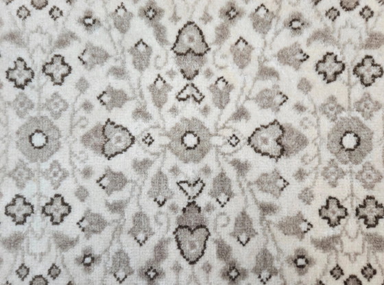 Image 1 of Handgeknüpfter, runder Orientteppich aus Wolle mit Blumenmuster, Kayseri-Creme, 200 x 200 cm