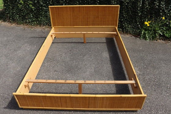 Image 1 of Double rattan bed signed Dal Vera Italy 1970