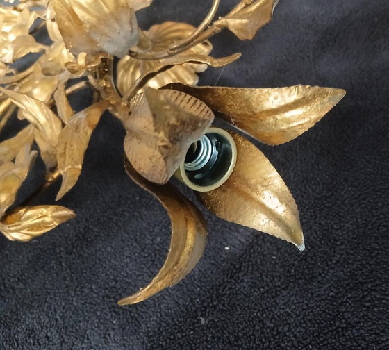 Image 1 of Lámpara de techo, araña, metal chapado en oro, Italia, estilo Hans Kogl