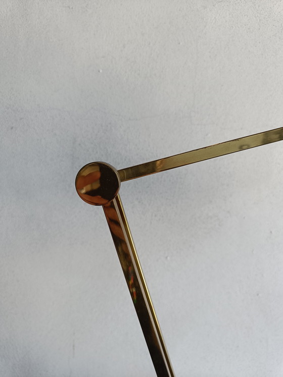 Image 1 of Large adjustable solid brass table lamp, Italy 1970s/80s, MD signed