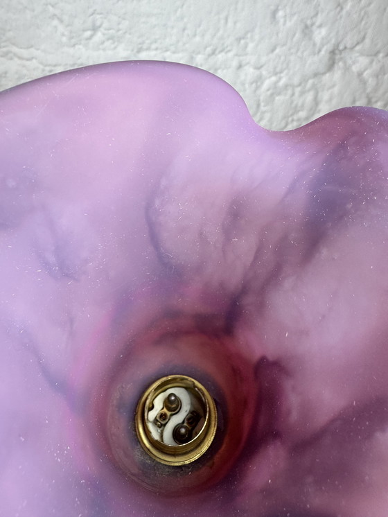 Image 1 of Art Deco tulip wrought iron lamp