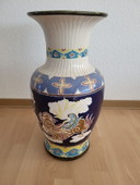 Grote Chinese Vintage Cloisonné Stijl Vloervaas – Handgeschilderd