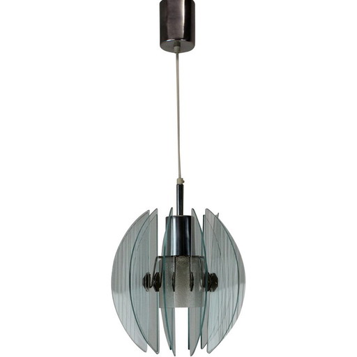 Lampe suspendue en verre du milieu du siècle, Tchécoslovaquie années 1960