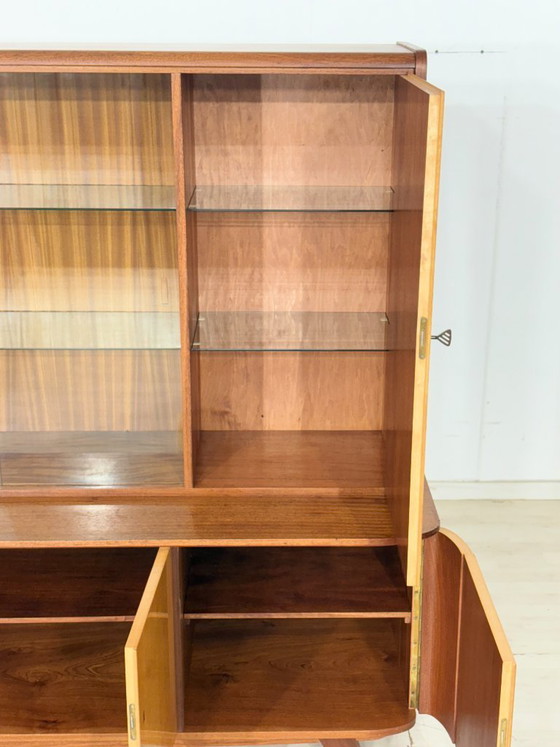 Image 1 of Prachtige vintage hoge kast / barkast / dressoir / vitrinekast