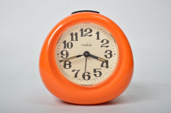 Image 1 of Oranje 'Ruhla' druppelwekker uit de jaren 70 / Space Age, Vintage / Duitsland DDR