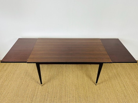 Image 1 of Uitschuifbare modernistische eettafel van Macassar ebbenhout, 1950