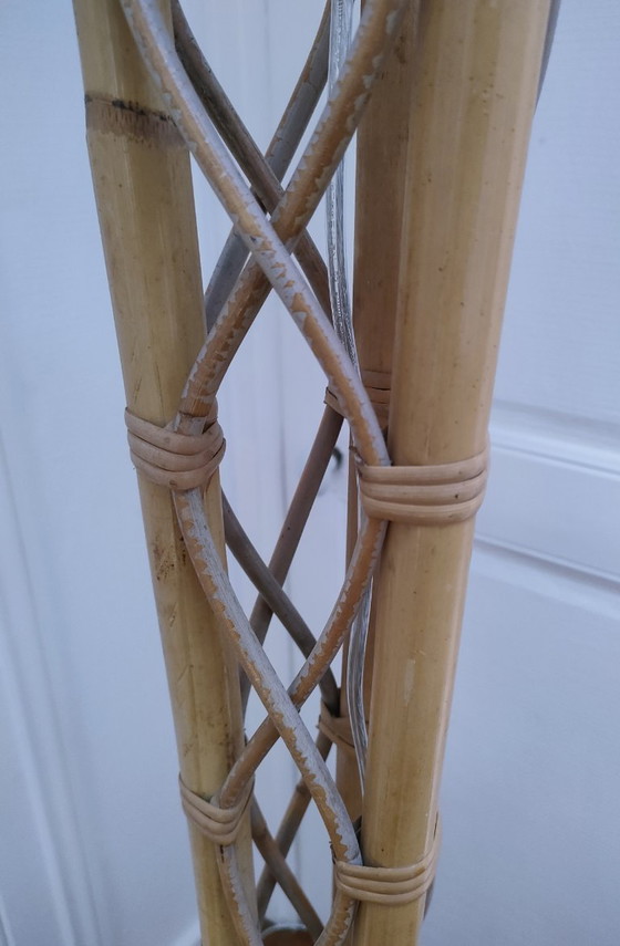 Image 1 of lampadaire bambou rotin vintage