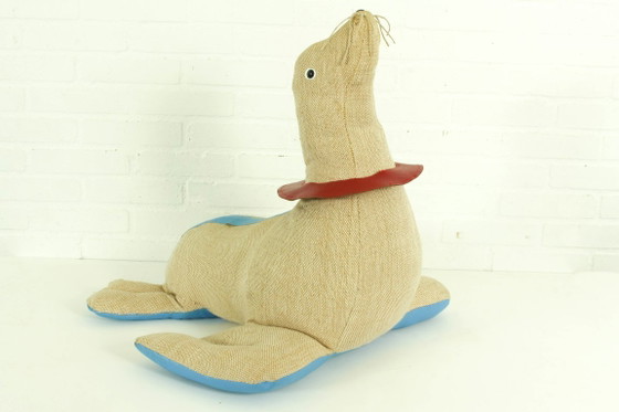 Image 1 of Großes therapeutisches Robben-Spielzeug aus Jute und Leder von Renate Müller, 1960er Jahre