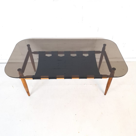 Image 1 of Vintage coffee table Danish design 1970s teak/glass