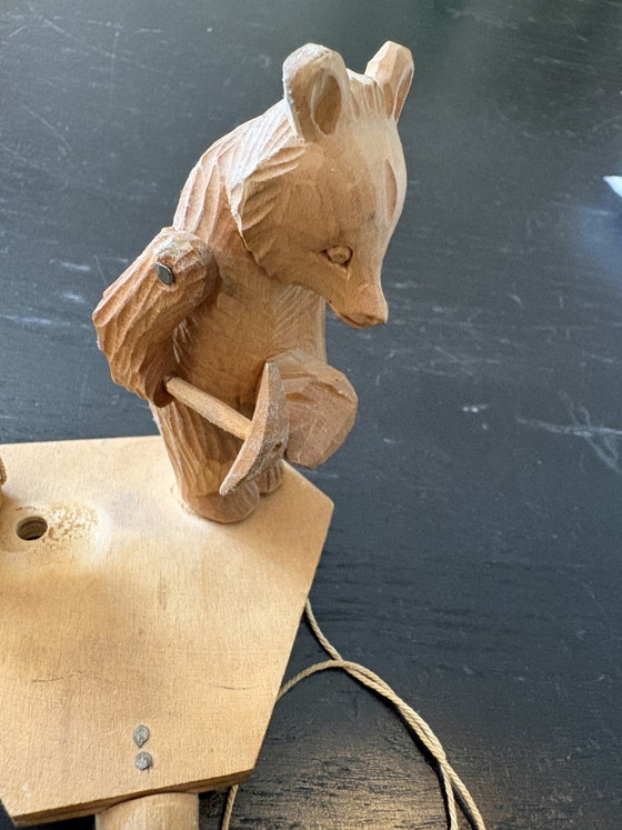 Image 1 of 2 antieke handgesculpteerde speelgoedberen USSR