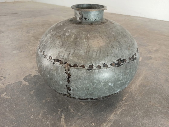 Image 1 of 2 X vintage metal jugs vases