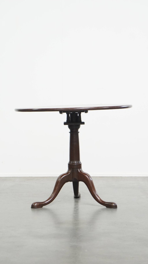 Ancienne table anglaise pivotante à plateau basculant pour cage à oiseaux du 18ème siècle