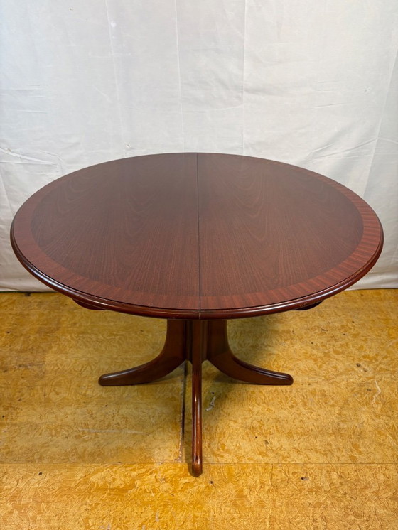 Image 1 of Mid-Century Retro Vintage Teak Round Extending Dining Table by Nathan Furniture 1960s  Pedestal Base • Scandinavian Design Influ