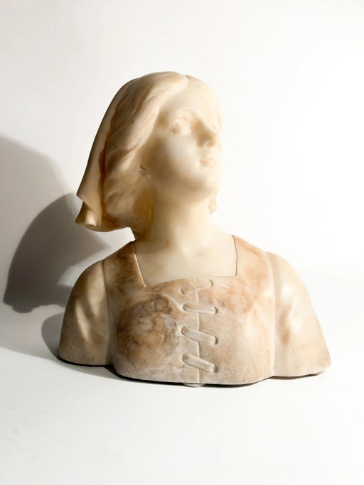 Albasten Buste van Jeanne d'Arc, Toegeschreven aan Giuseppe Bessi, Vroeg 20e Eeuw