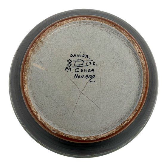 Image 1 of Porcelain vase Damier P.A. Gouda Holland
