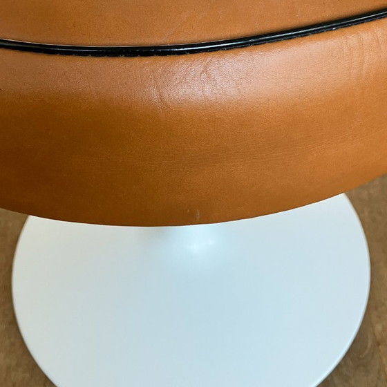 Image 1 of Sgabello, base in metallo a tulipano e rivestimento in similpelle, anni '50