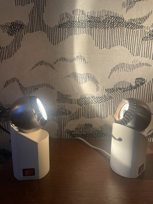  Pair of Osram eyeball magnetic table lamps
