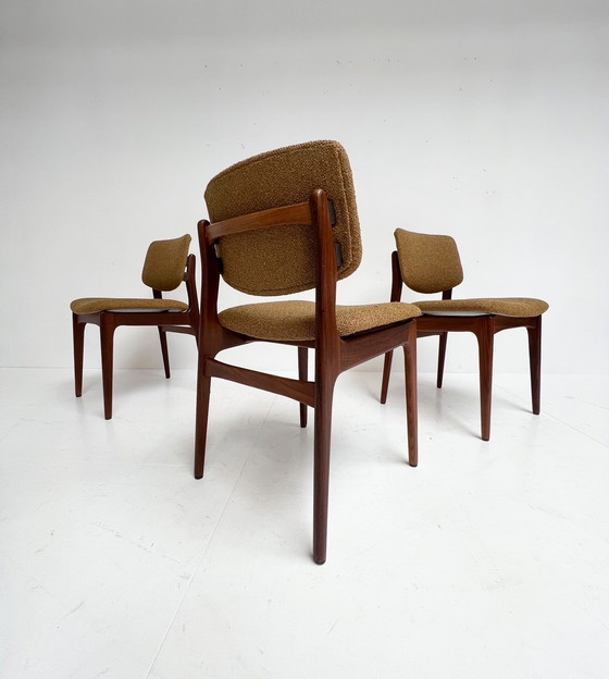 Image 1 of Set Of 4 Solid Wood Danish Chairs, 1970's