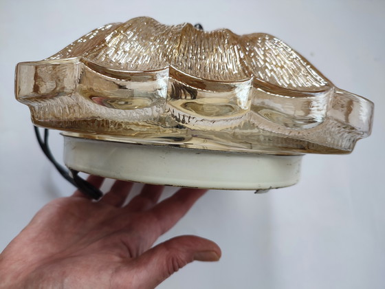Image 1 of Lampe de plafond Vintage Lampe de plafond Lampe murale 60s Sixties Verre Ambre