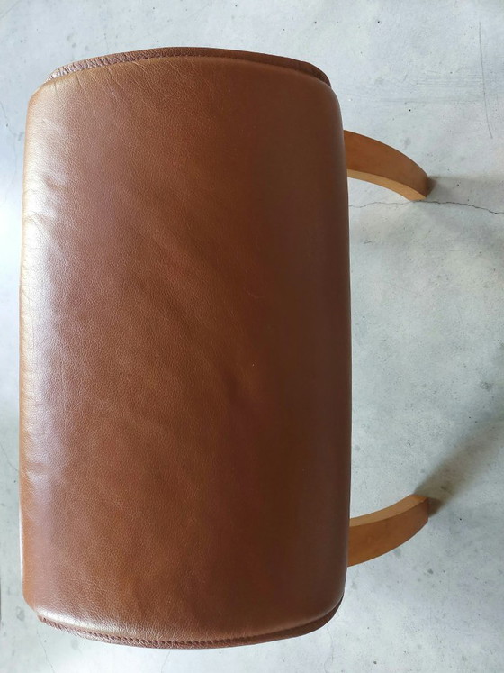 Set of 2 Brunstad Delta Adventure Chairs and Lounge Chairs with 1 Footstool, Leather, Wood, Beige (photo 10 of 12)
