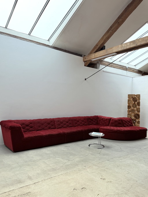 LaAuser Modular Samt Canapé Fauteuil Bordeaux Rouge, Allemagne 1970s