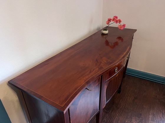 Image 1 of Maple & Co. Sideboard (183 cm) – Mahogany & Tambour Doors – Honest original condition circa 1900
