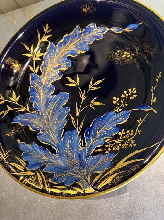 Original Rosenthal Selb Germany – Hand-painted – Real cobalt – Gold decoration – Decorative plate – ca. (photo 4 of 6)