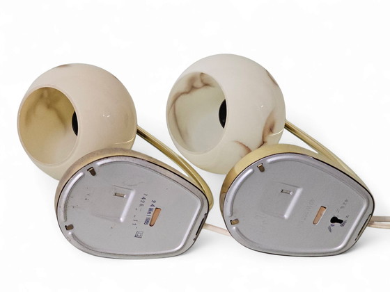 Image 1 of Pair of touch-sensitive bedside lamps / table lamps by Marianne Brandt, Bauhaus