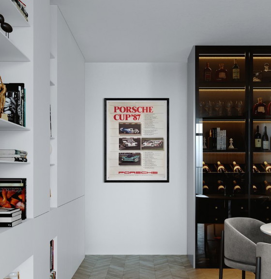 Image 1 of 🏁 Porsche Cup '87 – 1987 – Poster originale di Strenger Grafik Design | 102×76cm| Germania