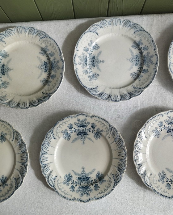 Image 1 of "Regency": 6 platos de postre de piedra de hierro de St-Amand & Hamage