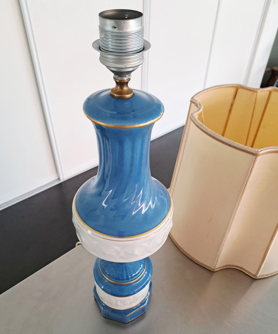 Image 1 of Lámpara de mesa francesa 'Couleuvre' de porcelana