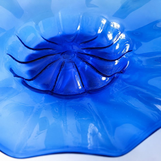 Image 1 of Centre de table vintage de Murano – Verre bleu cobalt soufflé à la bouche, années 1950