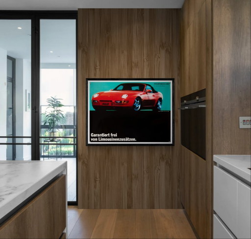 Porsche 968 So baut man Sportwagen – Década de 1990 – Póster original vintage de Porsche – Arte automotriz – 76x102 cm
