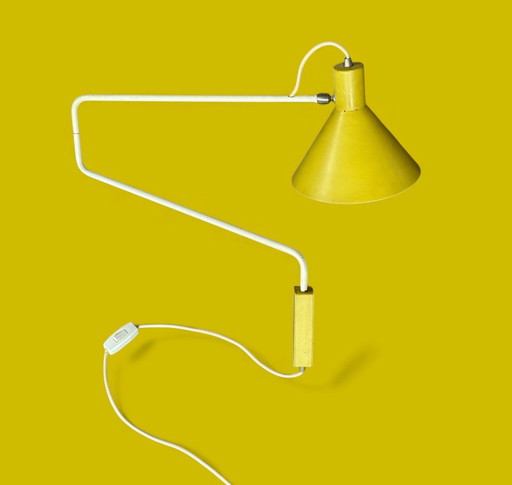 PAPERCLIP / ELBOW WALL LAMP BY J. HOOGERVORST FOR ANVIA ALMELO, 1950S