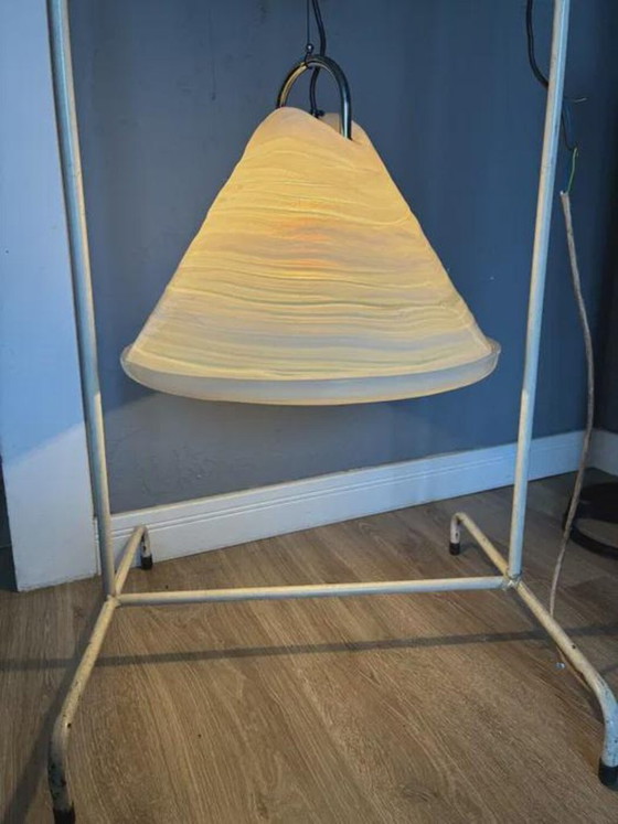 Lampada a sospensione Gura Leuchten, anni '70, Lampade a sospensione, Vetro, Metallo, Bianco, 1970 (foto 2 di 5)