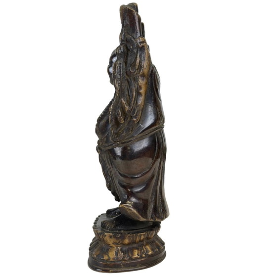 Estatua antigua de bronce de Budai China finales de la dinastía Qing 23cm – Esculturas, Bronze (photo 7 of 10)