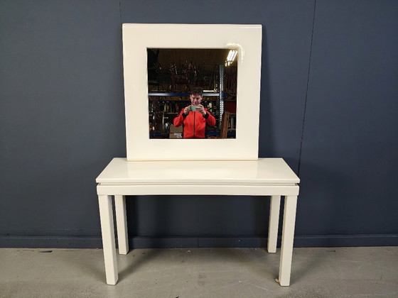 Image 1 of Consolle francese vintage laccata con specchio, anni '80