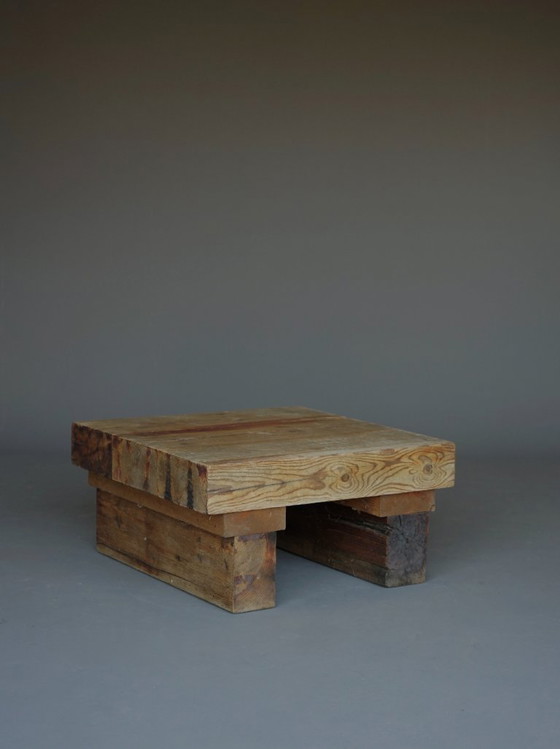 Image 1 of Kleiner Couchtisch aus Kiefernholz im Stil des Brutalismus, 1970er Jahre