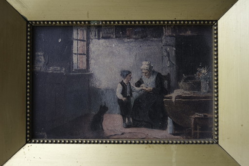 Stampa antica incorniciata "De Splinter" di Marie Heijermans - Inizi del XX secolo