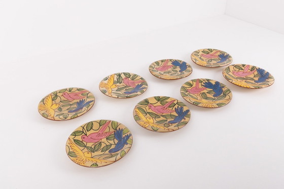 Image 1 of Platos de cerámica hechos a mano de Fenice Albisola, Italia, década de 1970.